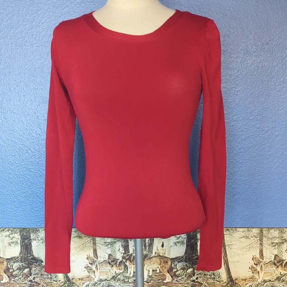 Wolford Red Long Sleeve Bodysuit